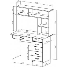 Письменный стол Лайт-5Я с надстройкой