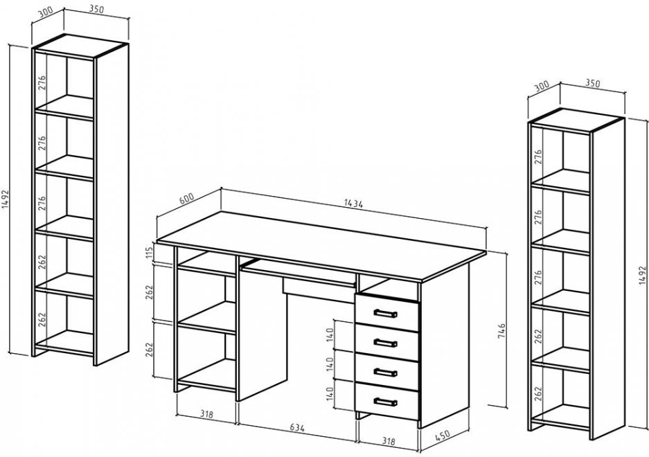 Письменный стол Лайт-7К 213 см белый