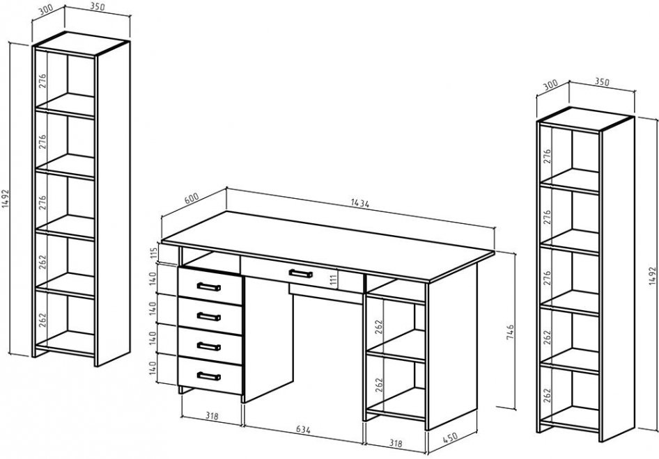 Письменный стол Лайт-8Я 213 см белый