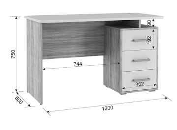 Компьютерный стол Лайт К3 дуб сонома / белый