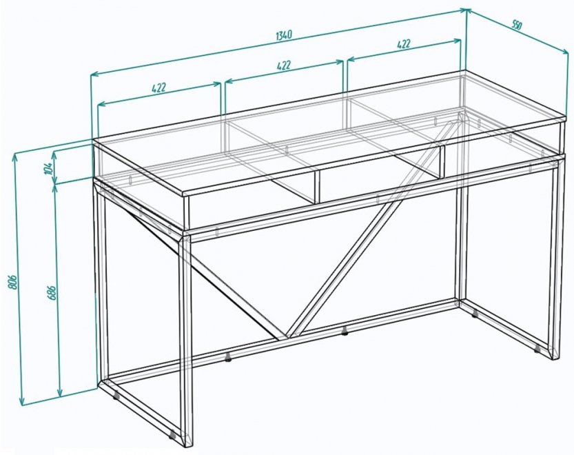 Письменный стол МегаKraft 29 черный / черный