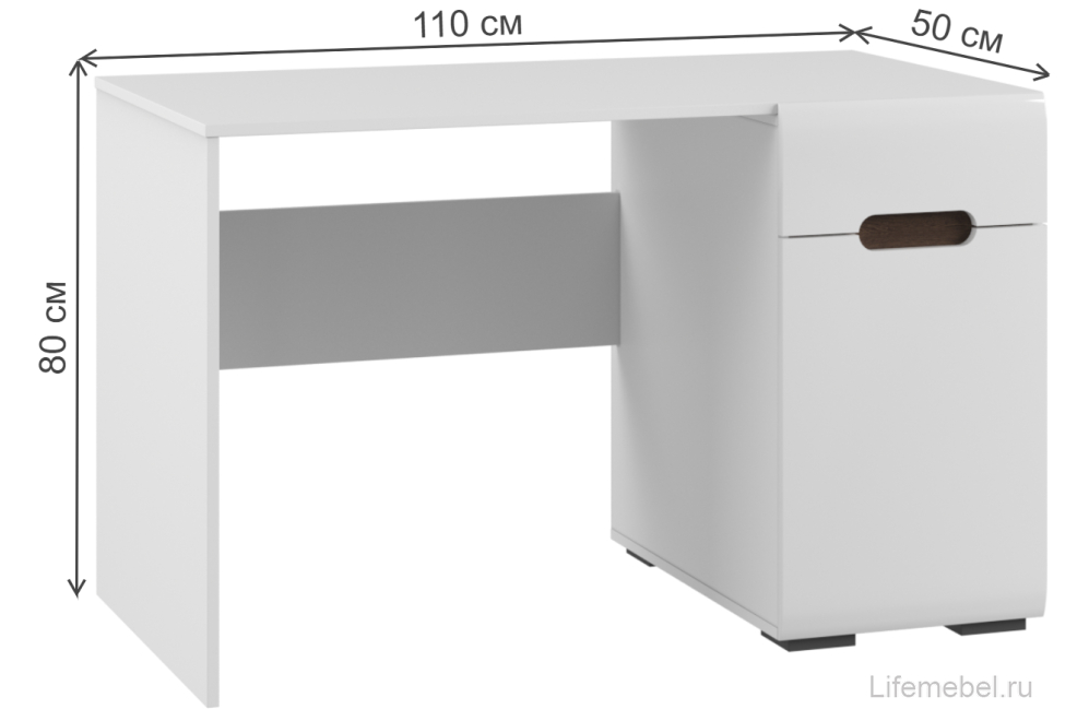 Письменный стол Амбра белый глянец / белый