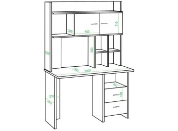 Письменный стол Беланта-Прям120+НКЛХ-120