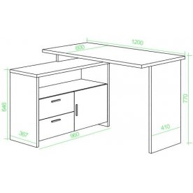 Письменный стол СКЛ-ПРЯМ120+ТБЛ