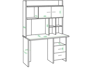Письменный стол Беланта-Прям120Р+НКЛХ-120