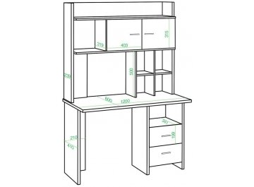 Письменный стол Беланта-Прям120Р+НКЛХ-120