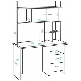 Письменный стол Беланта-Прям120Р+НКЛХ-120
