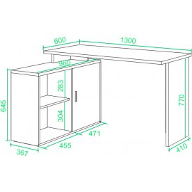Письменный стол Беланта-ПРЯМ130+ТБЛ-2