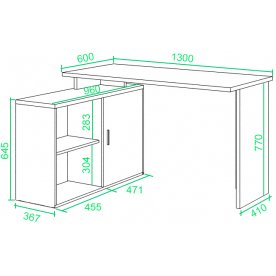 Письменный стол СКЛ-ПРЯМ130+ТБЛ-2