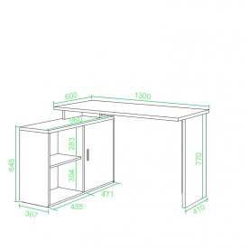 Письменный стол СКЛ-ПРЯМ130+ТБЛ-2