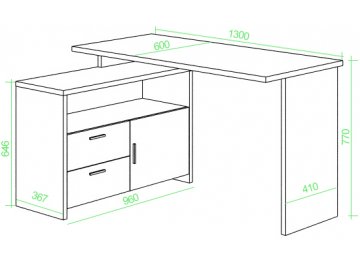Письменный стол Беланта-ПРЯМ130+ТБЛ