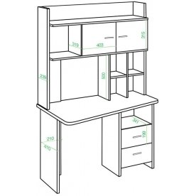 Письменный стол СКЛ-Трап120+НКЛХ-120