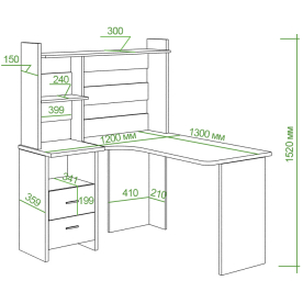 Письменный стол СКЛ-Угл130+НКЛ-120