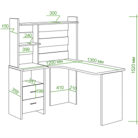 Письменный стол СКЛ-Угл130+НКЛ-120
