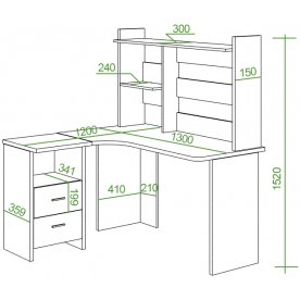 Письменный стол СКЛ-Угл130+НКЛ-130