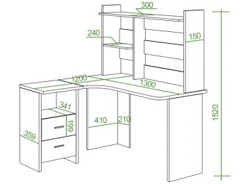Письменный стол Беланта-Угл130+НКЛ-130
