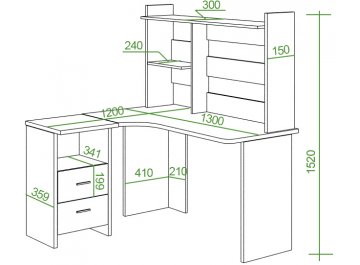 Письменный стол Беланта-Угл130+НКЛ-130