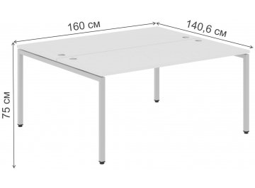 Письменный стол Skyland XTEN-S XWST 1614 1600х1406х750 двухместный