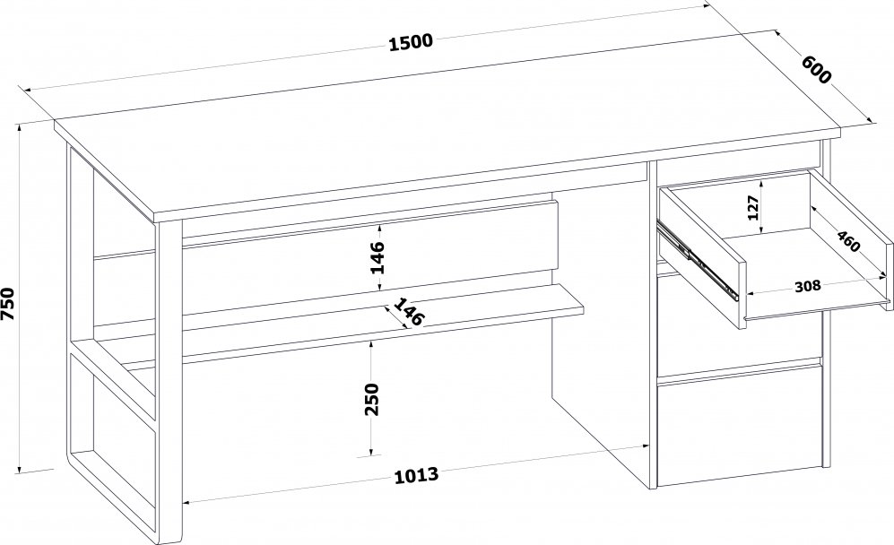 Письменный стол СПМ-214 белый