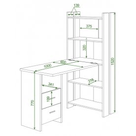 Письменный стол СТЛ-ОВ+С100Прям