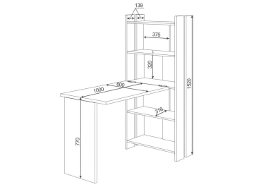 Письменный стол СТЛ-ОВ+Столешница100РПрям Ш
