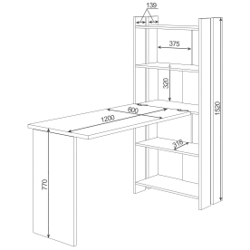 Письменный стол СТЛ-ОВ+Столешница120РПрям Ш