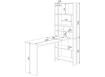 Письменный стол СТЛ-ОВХ+Столешница120РПрям КШ