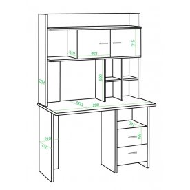 Письменный стол СКЛ-Прям120+НКЛХ-120 НБЕ