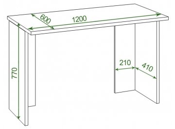 Письменный стол Беланта-Прям120Р(без тумбы) Н