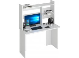 Письменный стол СКЛ-Прям120Р(без тумбы)+НКЛ-120 БЕ белый