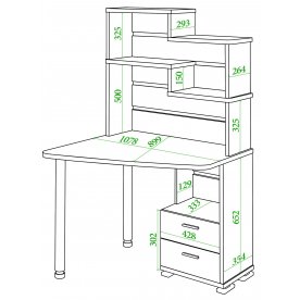 Письменный стол СК-24 БЕ-ЛЕВ левый