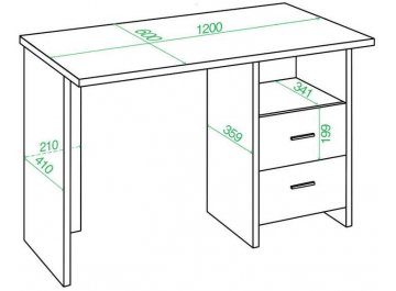 Письменный стол СКЛ-Прям120Р БЕ