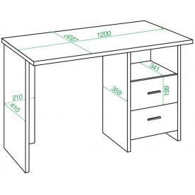Письменный стол СКЛ-Прям120Р К