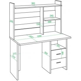 Письменный стол СКЛ-Прям120Р+НКЛ-120 БЕ