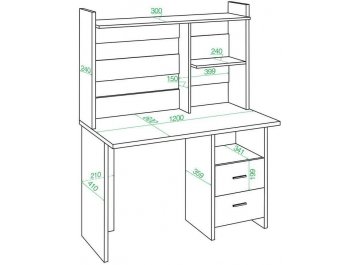 Письменный стол СКЛ-Прям120Р+НКЛ-120 Н