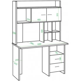 Письменный стол СКЛ-Прям120Р+НКЛХ -120 В