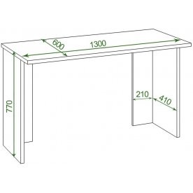 Письменный стол СКЛ-Прям130(без тумбы) БЕ