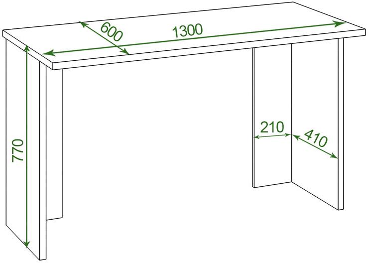 Письменный стол Беланта-Прям130(без тумбы) БЕ белый