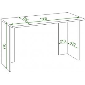 Письменный стол СКЛ-Прям130Р(без тумбы) К
