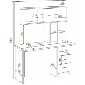 Письменный стол СКЛ-Прям130Р+НКЛХ-130 К