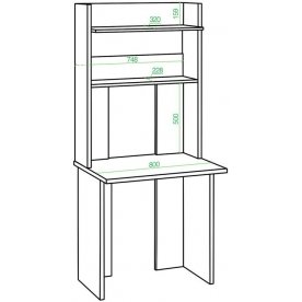 Письменный стол Беланта-Прям80+НКЛХ 80 БЕН