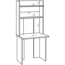 Письменный стол СКЛ-Прям80Р+НКЛХ 80 Н