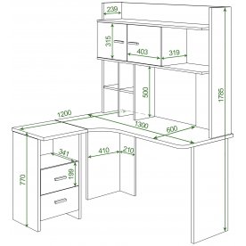 Письменный стол СКЛ-Угл130+НКЛХ -130 КВ ПРАВ