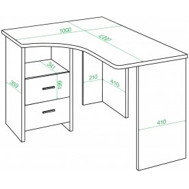 Письменный стол СКЛ-Угл 120 К ЛЕВ