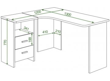 Письменный стол Беланта-Угл 130 К ЛЕВ