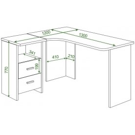 Письменный стол СКЛ-Угл 130 ШК ЛЕВ