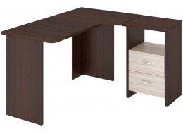 Письменный стол Беланта-Угл 130 ВК правый венге / карамель
