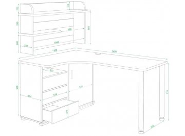 Письменный стол Жаспера-145М К левый