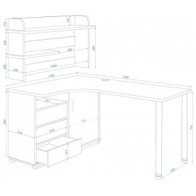 Письменный стол СР-145М КВВ-ЛЕВ левый