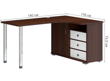 Письменный стол Жаспера-145СМ ВБЕВ правый